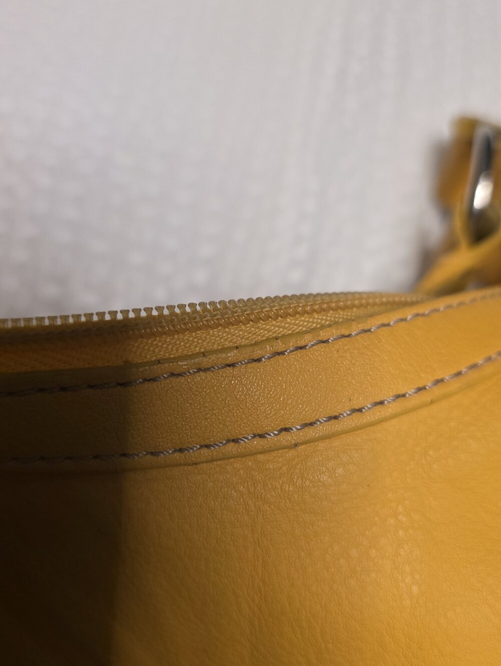 Franco Sarto Retro Yellow Leather Shoulder Bag Summer - Picture 9 of 10